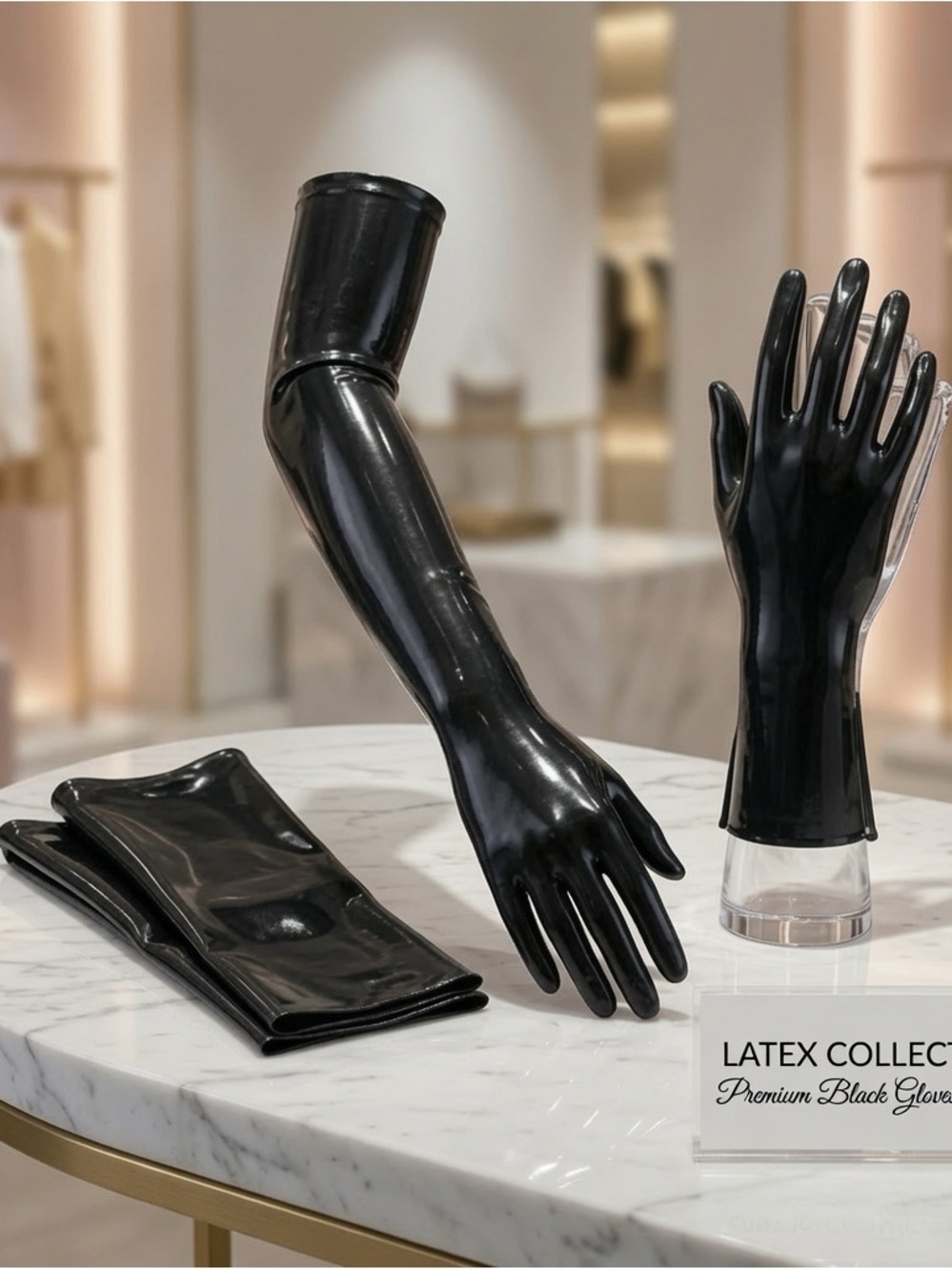 Premium Black Latex Gloves - Long Sleeve